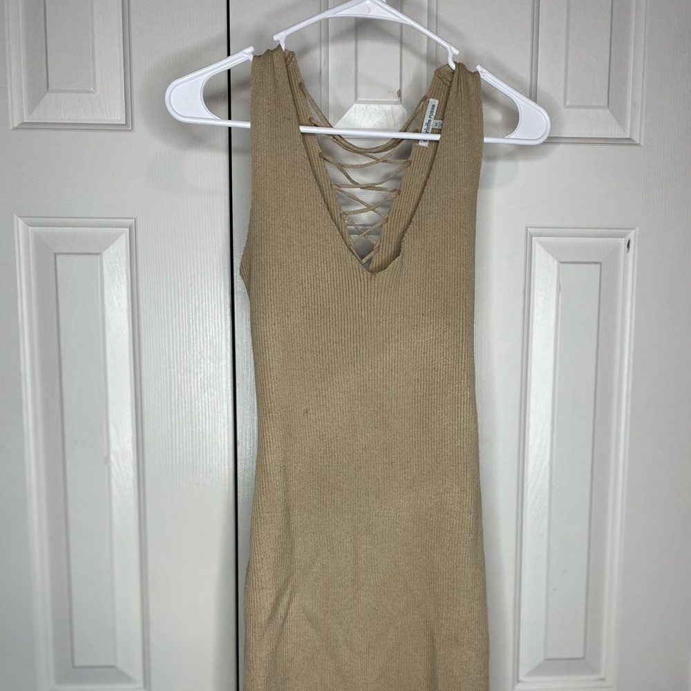 Tan Cutout Dress